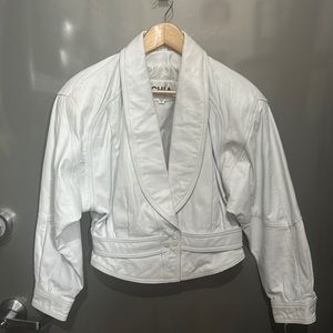 80s White leather jacket in Amazing condition